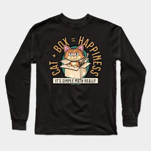 Cute Funny Cartoon Cat in Box Long Sleeve T-Shirt